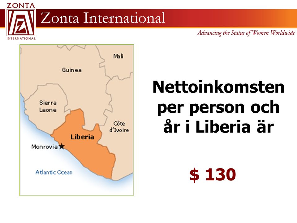 Nettoinkomsten per person och år i Liberia är