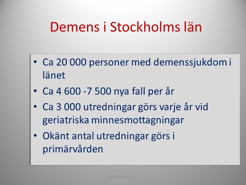 Demens i Stockholms län