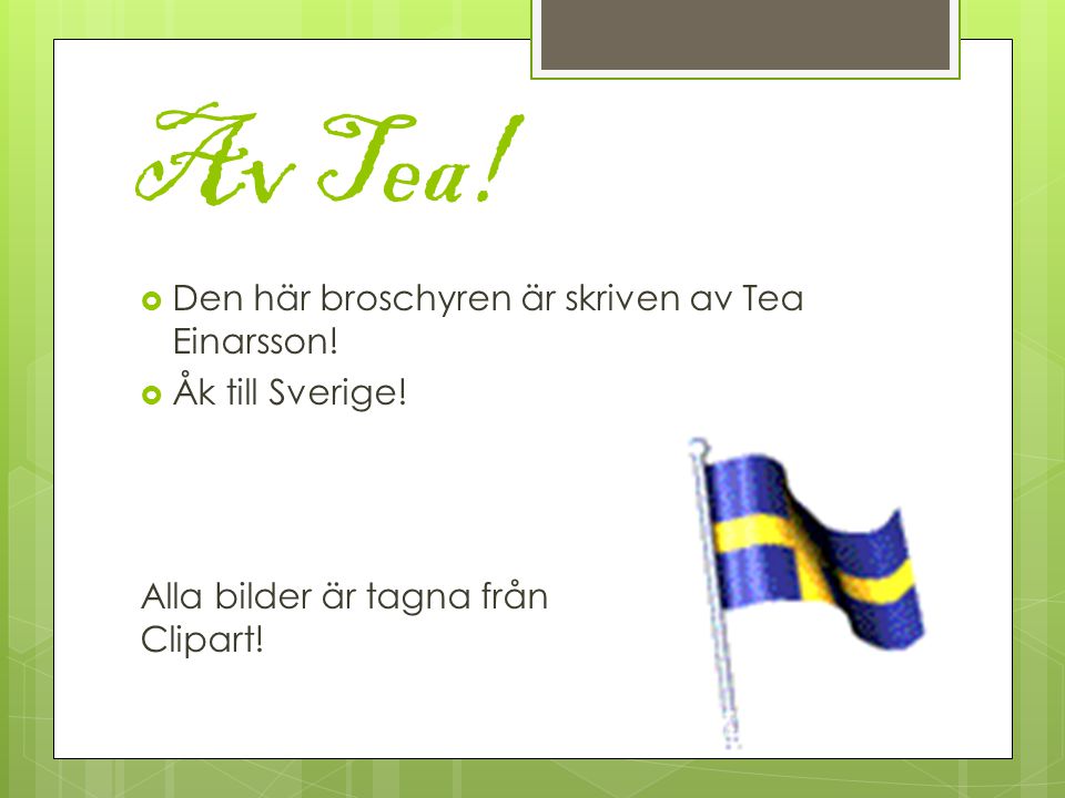 Av Tea! Den här broschyren är skriven av Tea Einarsson!