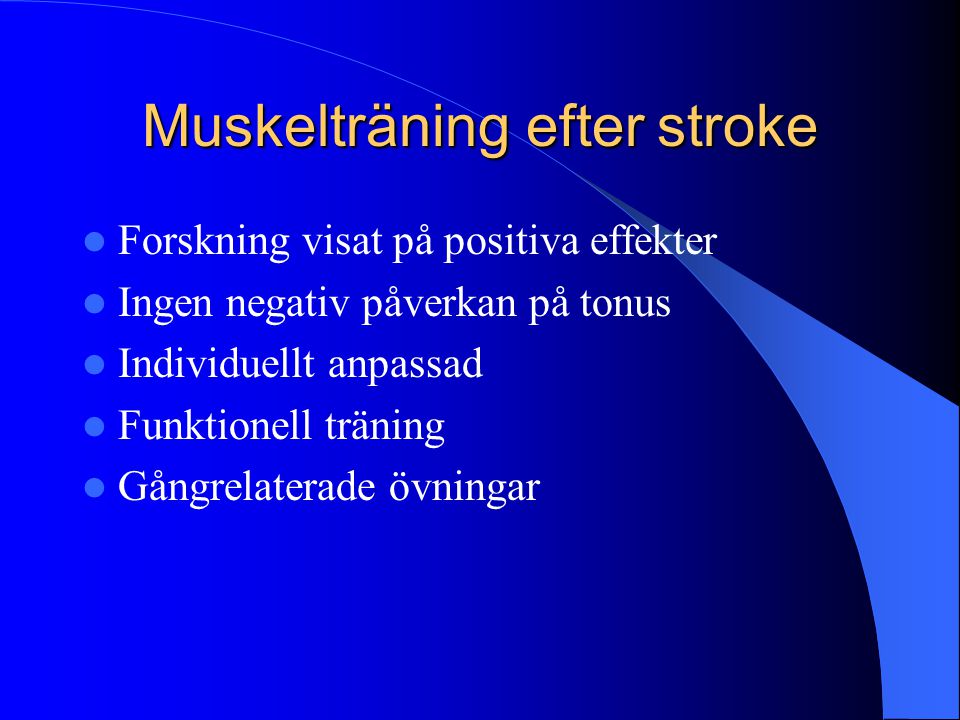 Muskelträning efter stroke