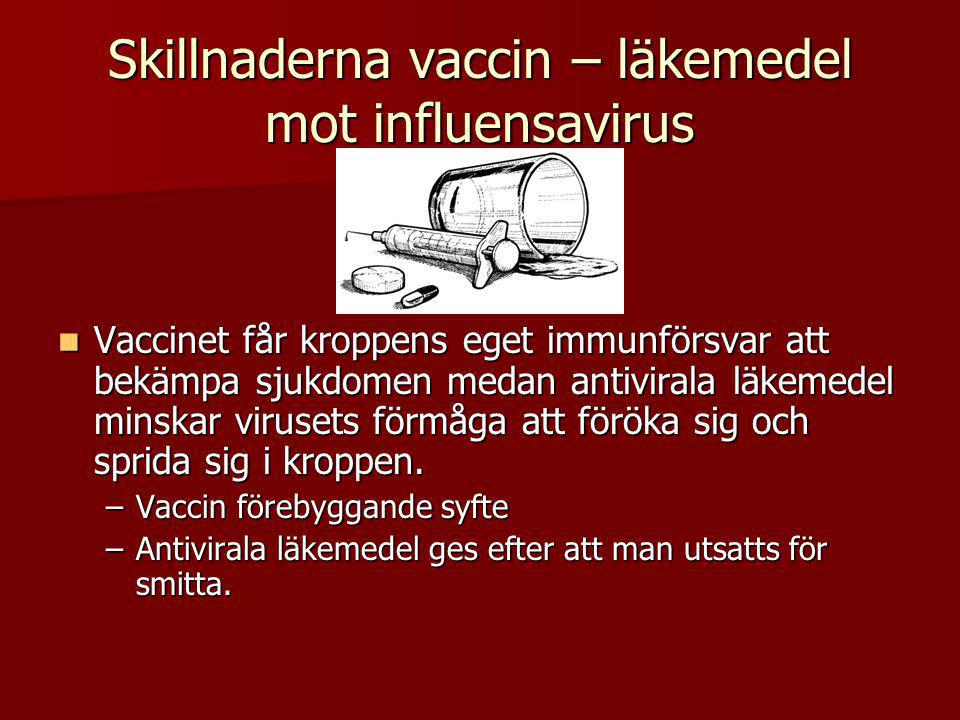 Skillnaderna vaccin – läkemedel mot influensavirus