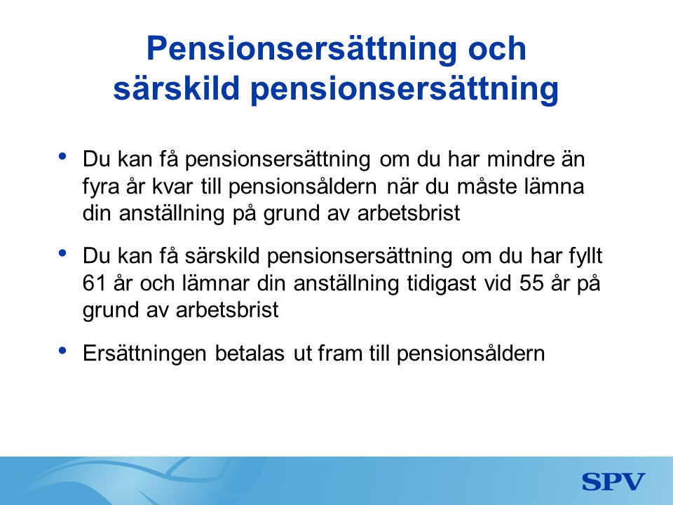 Pensionsersättning och särskild pensionsersättning