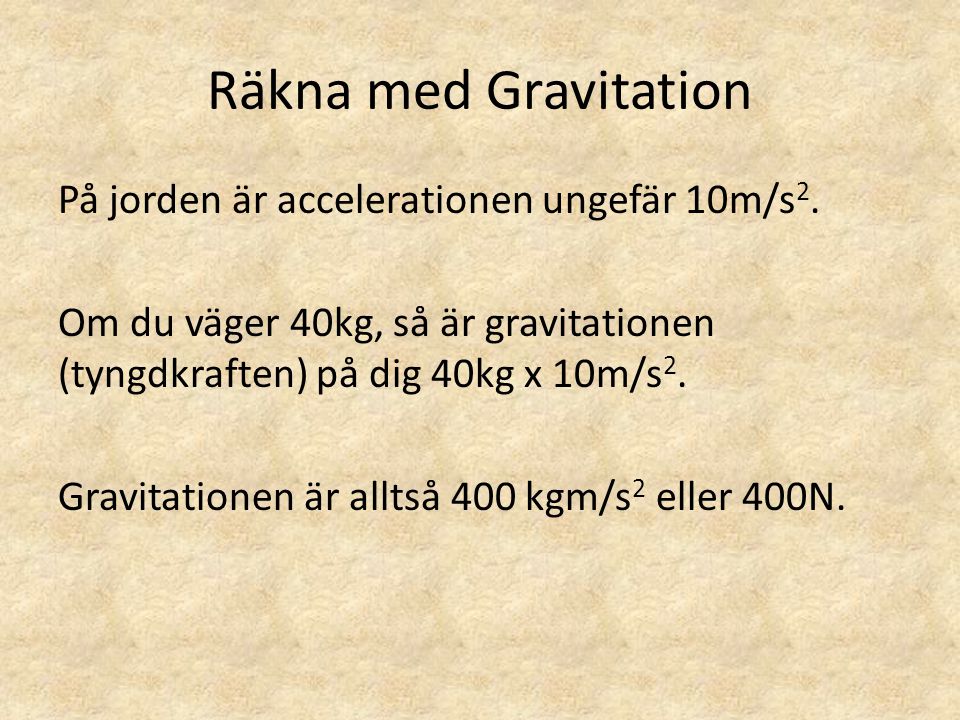 Räkna med Gravitation