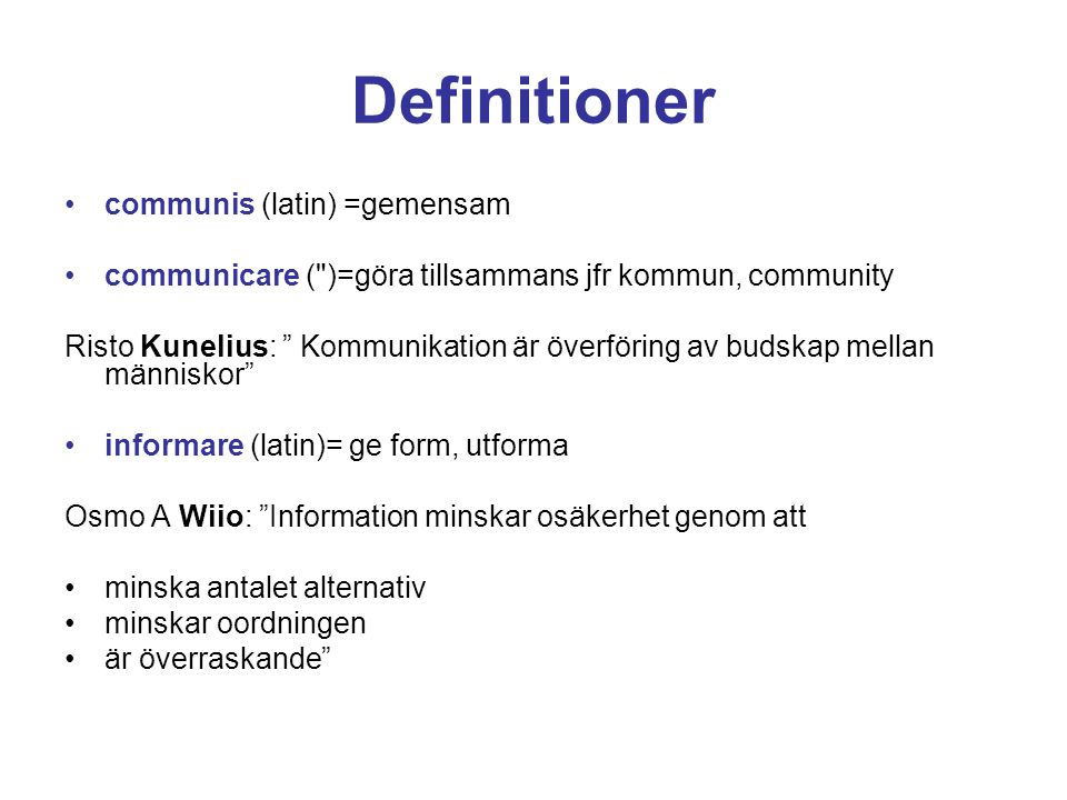 Definitioner communis (latin) =gemensam