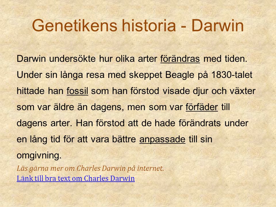 Genetikens historia - Darwin