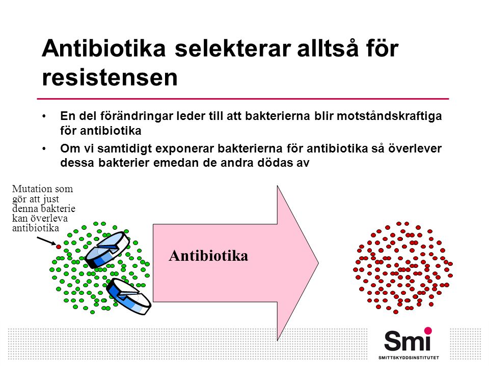 Antibiotika selekterar alltså för resistensen