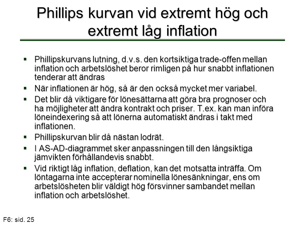 Phillips kurvan vid extremt hög och extremt låg inflation