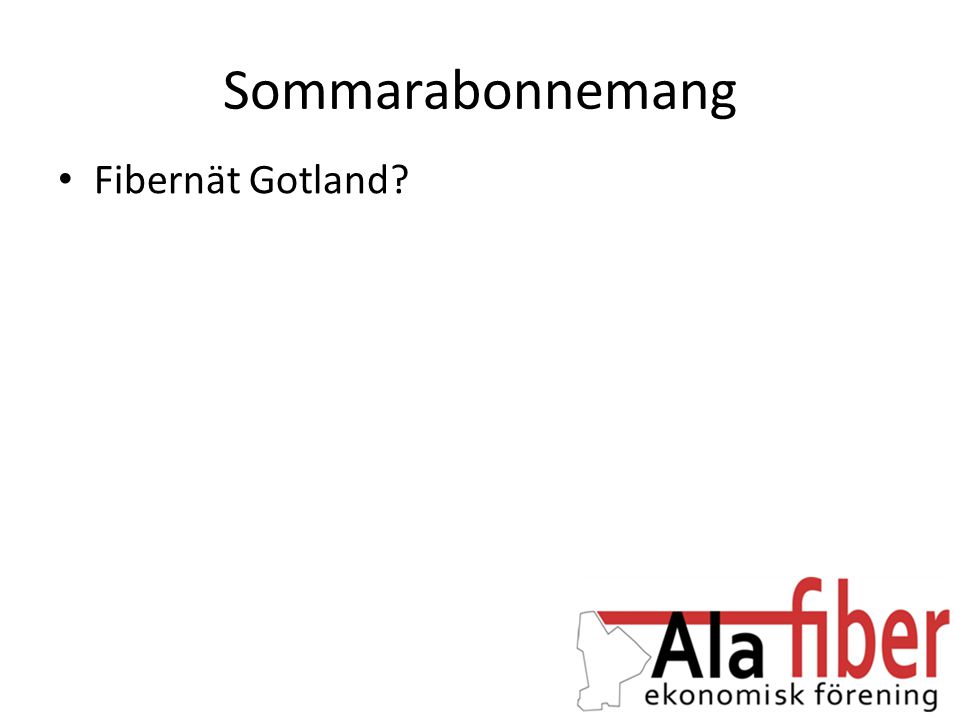 Sommarabonnemang Fibernät Gotland