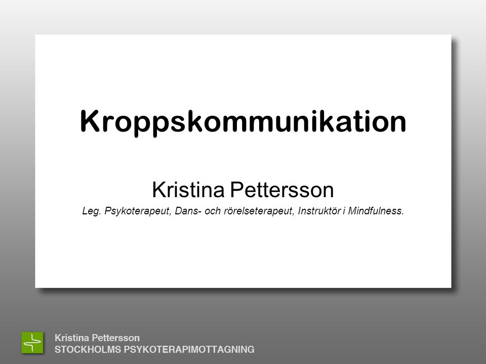 Kroppskommunikation Kristina Pettersson