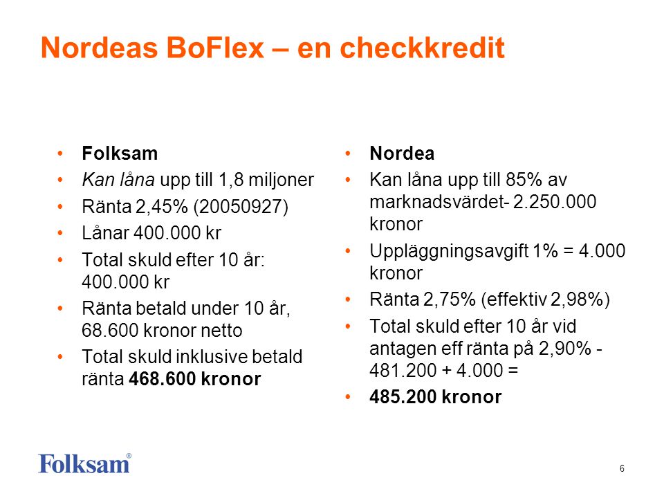 Nordeas BoFlex – en checkkredit