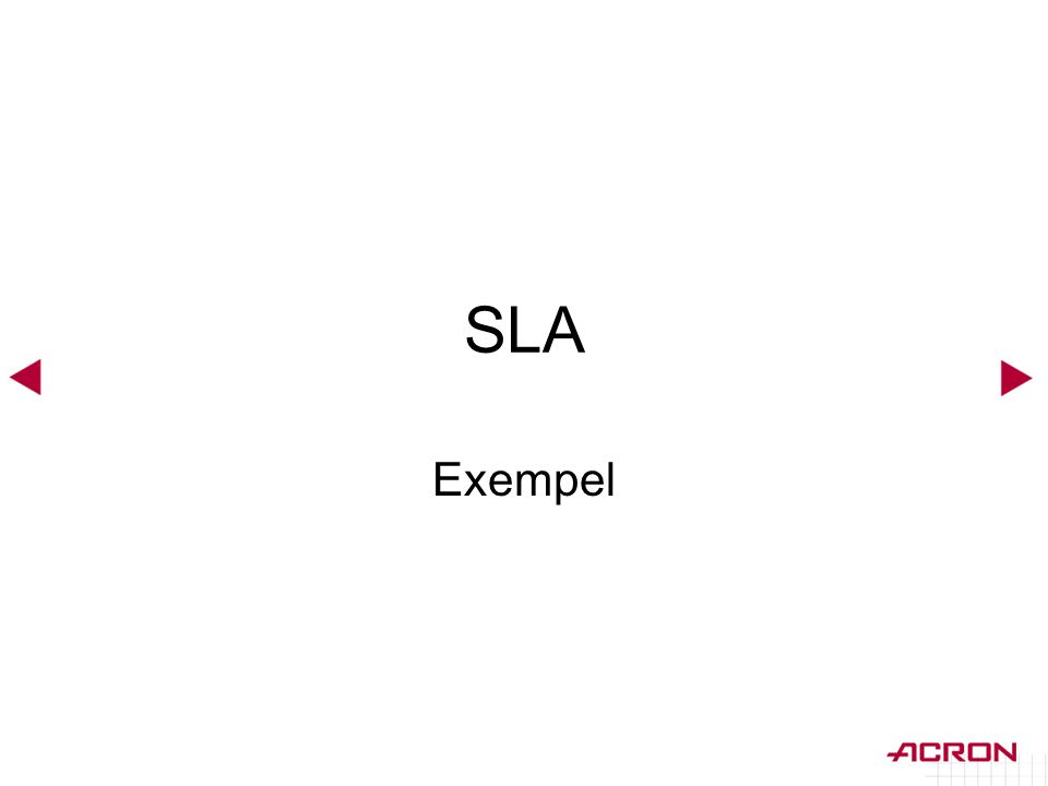 SLA Exempel