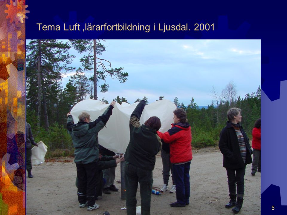 Tema Luft ,lärarfortbildning i Ljusdal. 2001