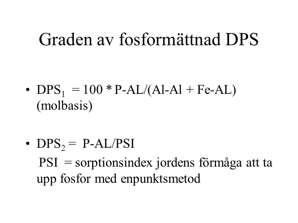 Graden av fosformättnad DPS