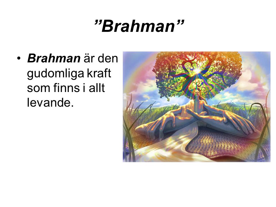 Brahman Brahman är den gudomliga kraft som finns i allt levande.