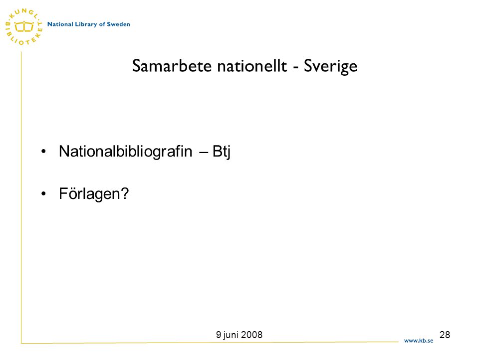 Samarbete nationellt - Sverige