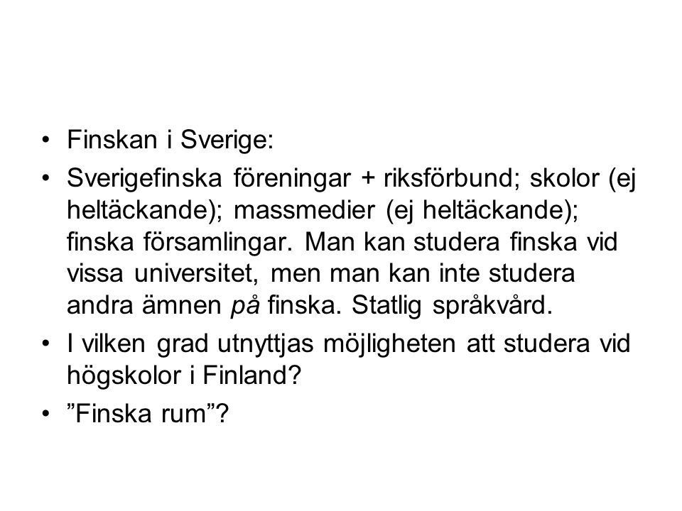 Finskan i Sverige: