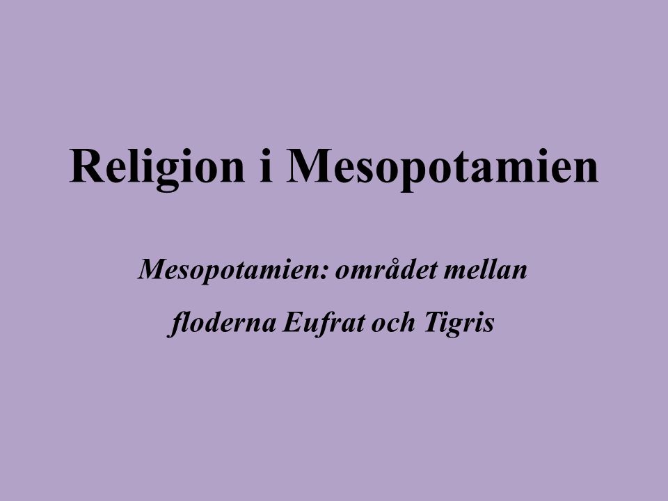 Religion i Mesopotamien