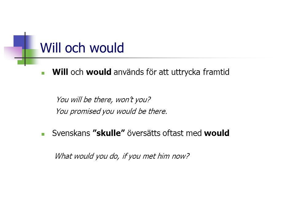Will och would You will be there, won’t you