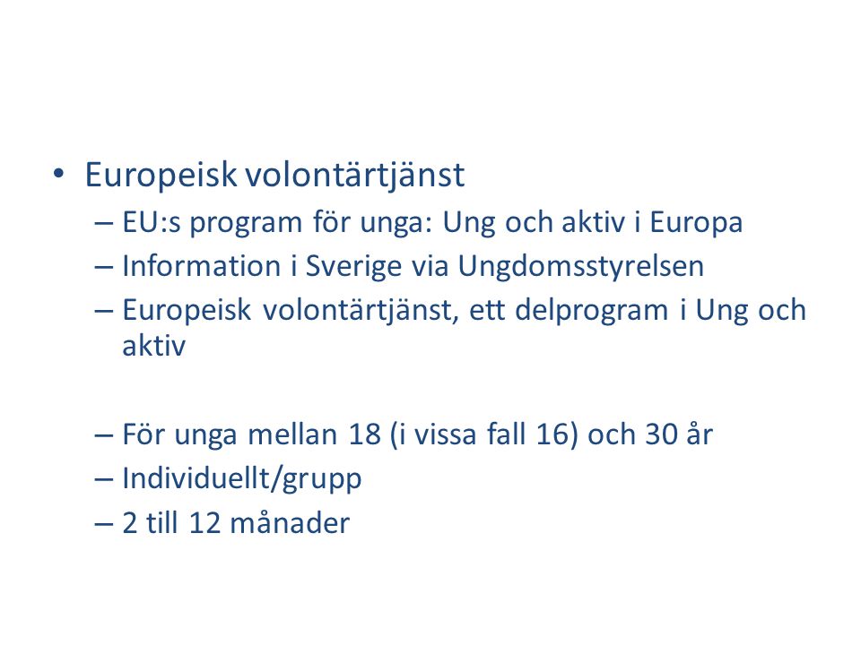 Europeisk volontärtjänst