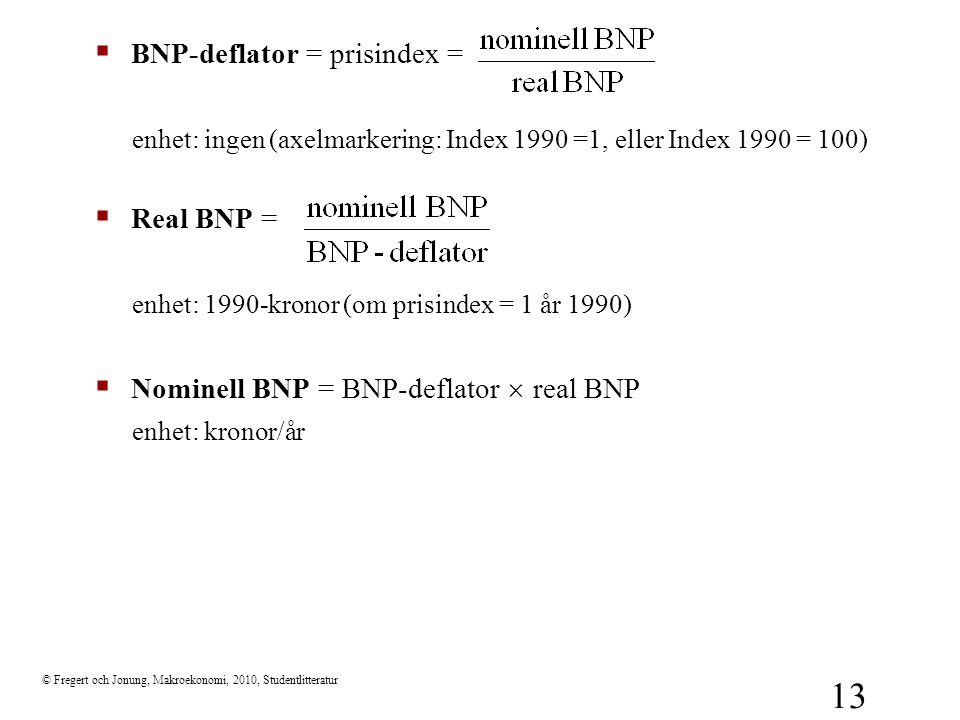 BNP-deflator = prisindex =