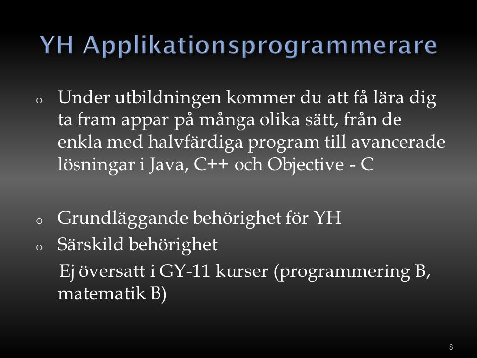 YH Applikationsprogrammerare
