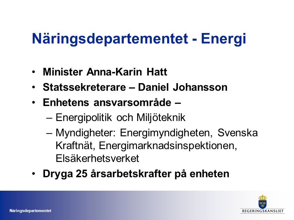 Näringsdepartementet - Energi