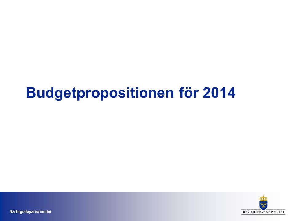 Budgetpropositionen för 2014