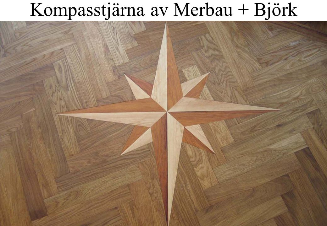 Kompasstjärna av Merbau + Björk