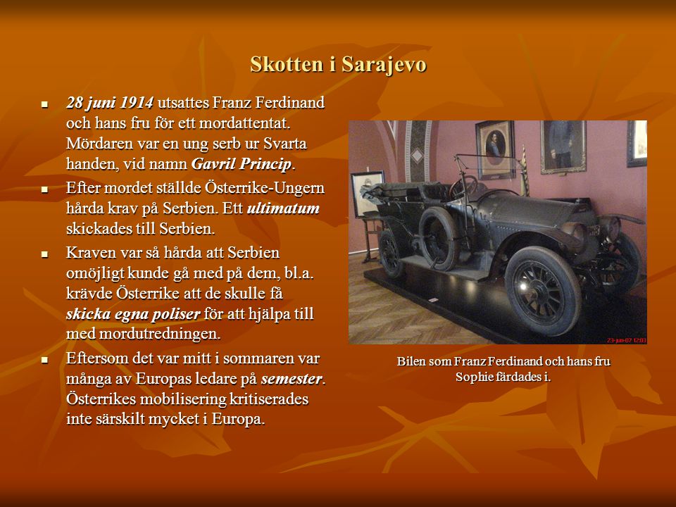Bilen som Franz Ferdinand och hans fru