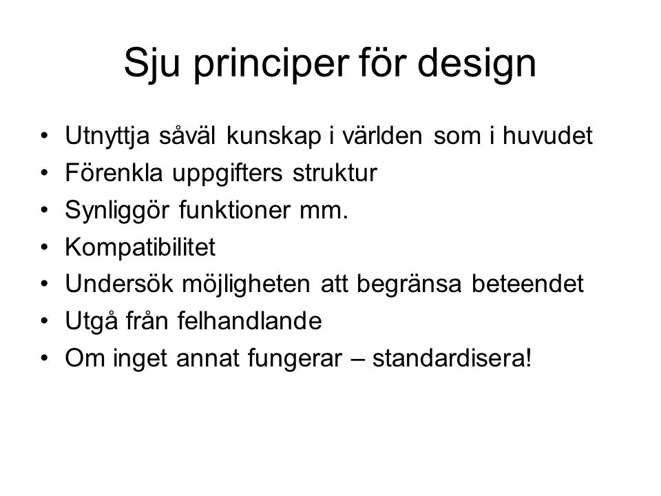 Sju principer för design