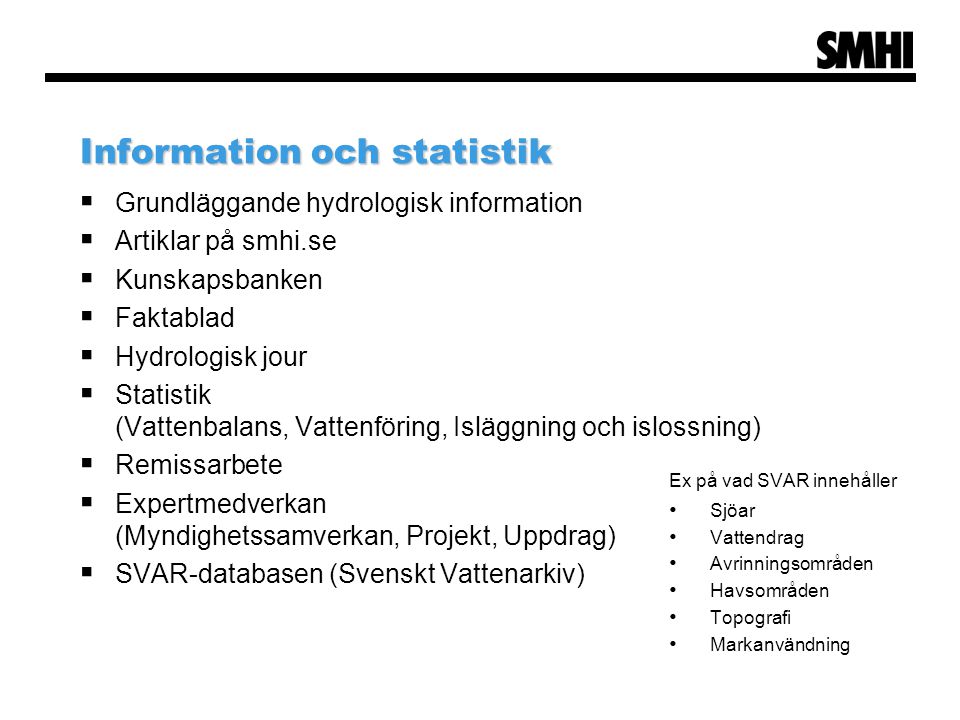 Information och statistik