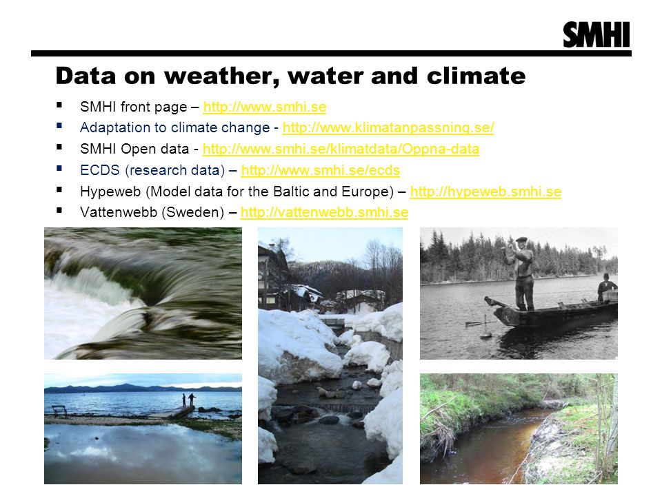 Data on weather, water and climate