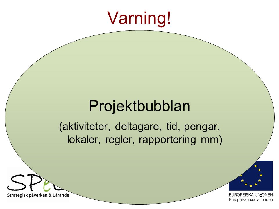 Varning! Projektbubblan