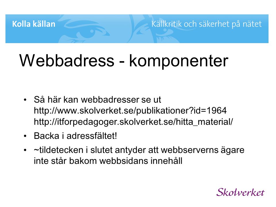 Webbadress - komponenter