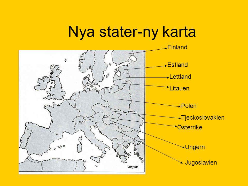 Nya stater-ny karta Finland Estland Lettland Litauen Polen