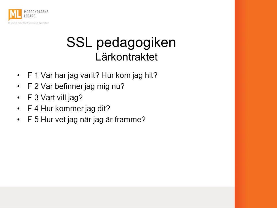 SSL pedagogiken Lärkontraktet