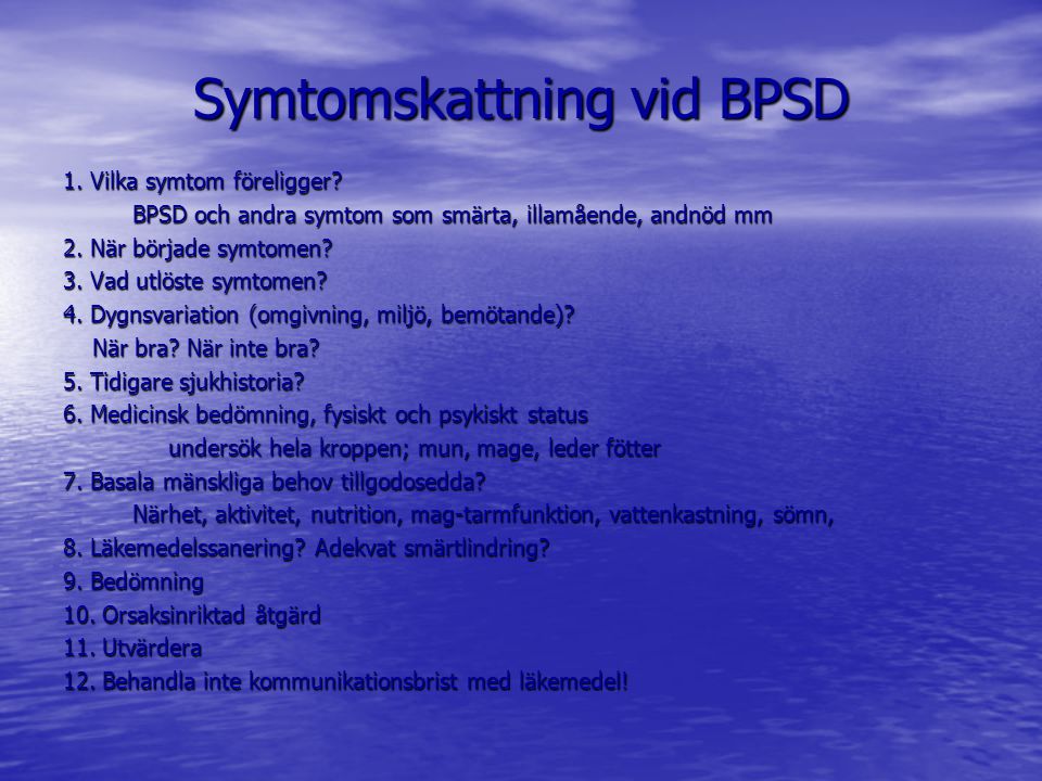 Symtomskattning vid BPSD