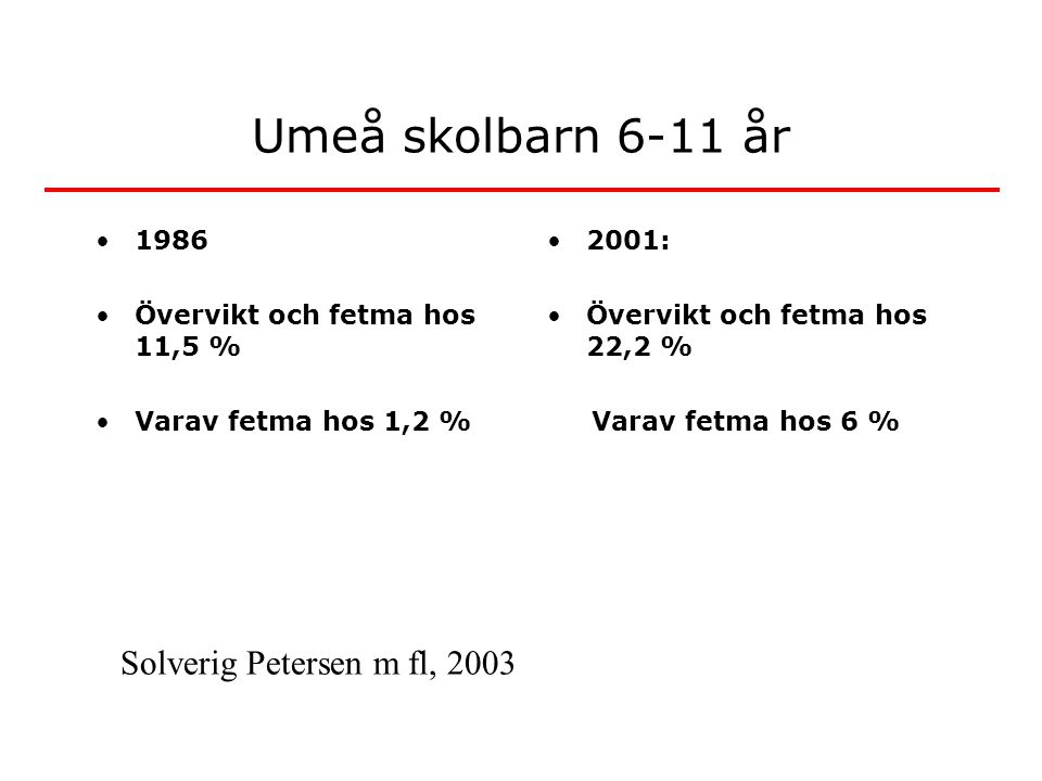 Umeå skolbarn 6-11 år Solverig Petersen m fl,