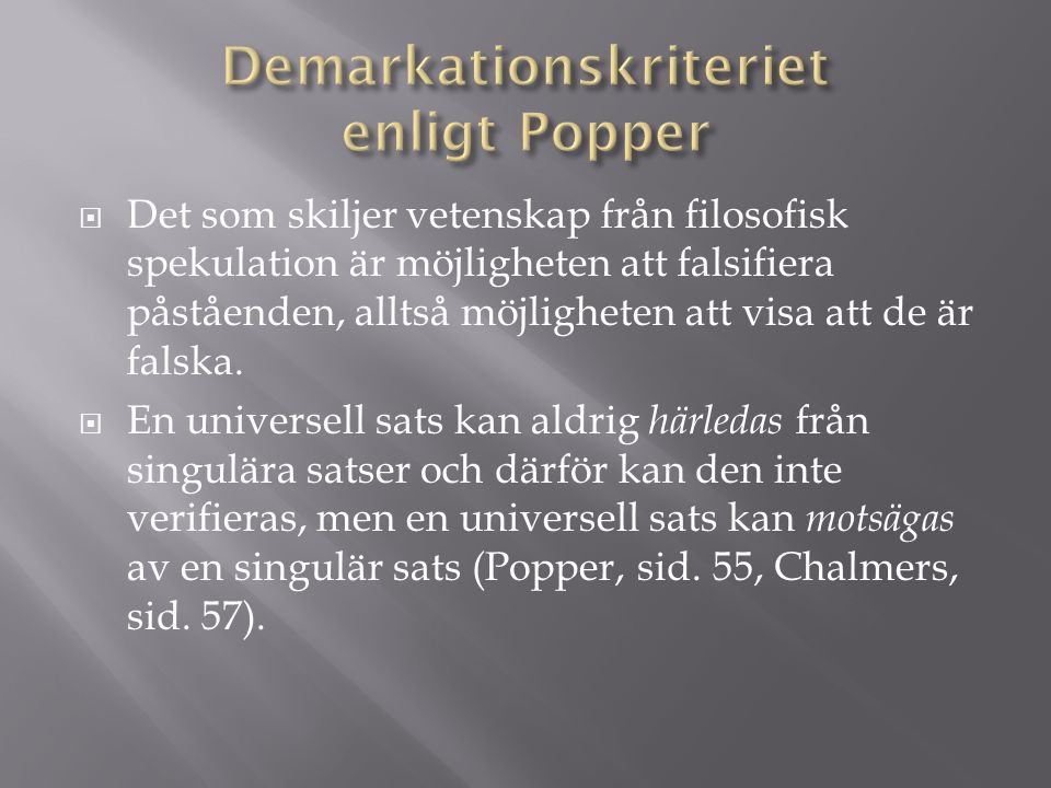 Demarkationskriteriet enligt Popper