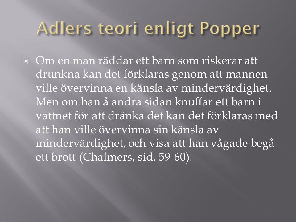 Adlers teori enligt Popper
