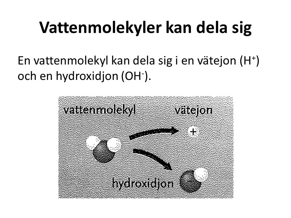 Vattenmolekyler kan dela sig