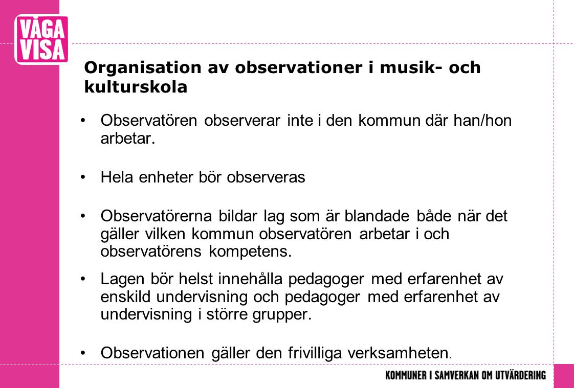 Organisation av observationer i musik- och kulturskola