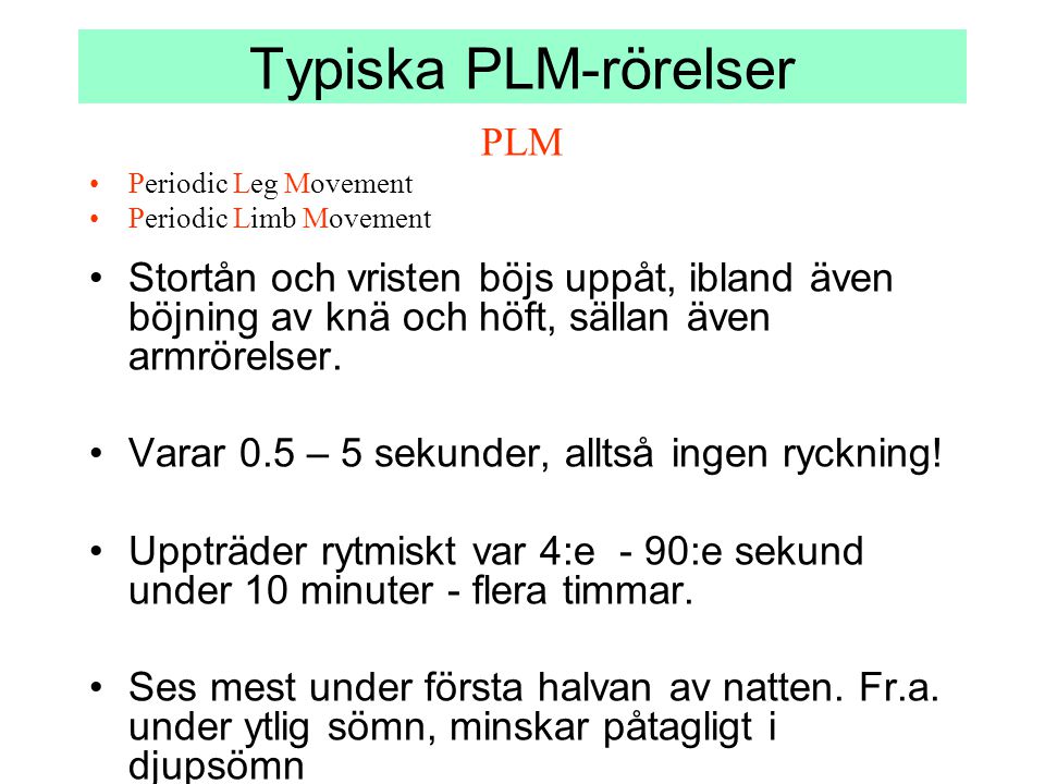 Typiska PLM-rörelser PLM