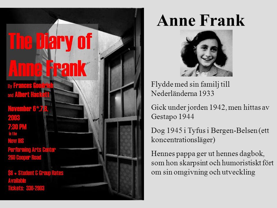 Anne Frank Flydde med sin familj till Nederländerna 1933