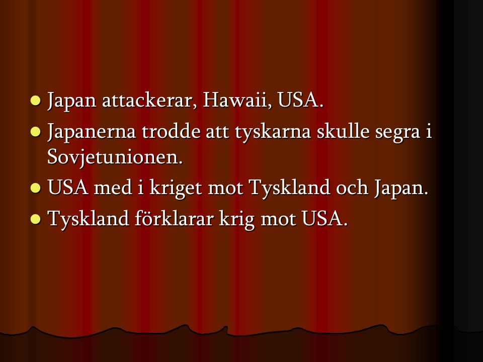 Japan attackerar, Hawaii, USA.