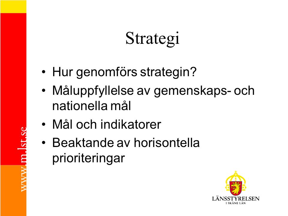 Strategi Hur genomförs strategin