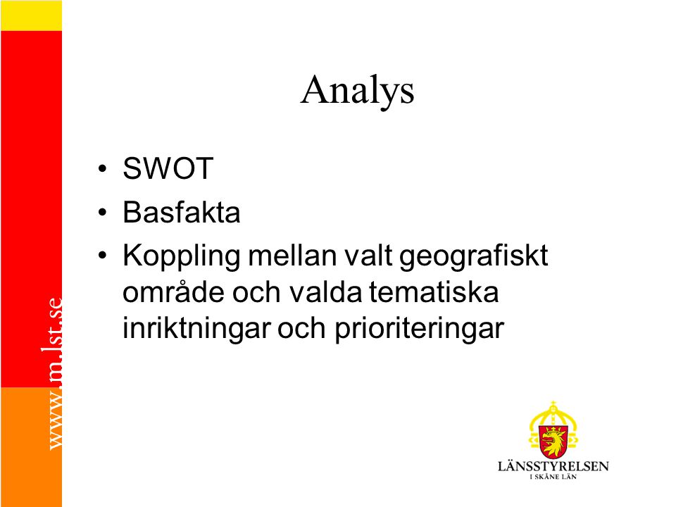 Analys SWOT. Basfakta.