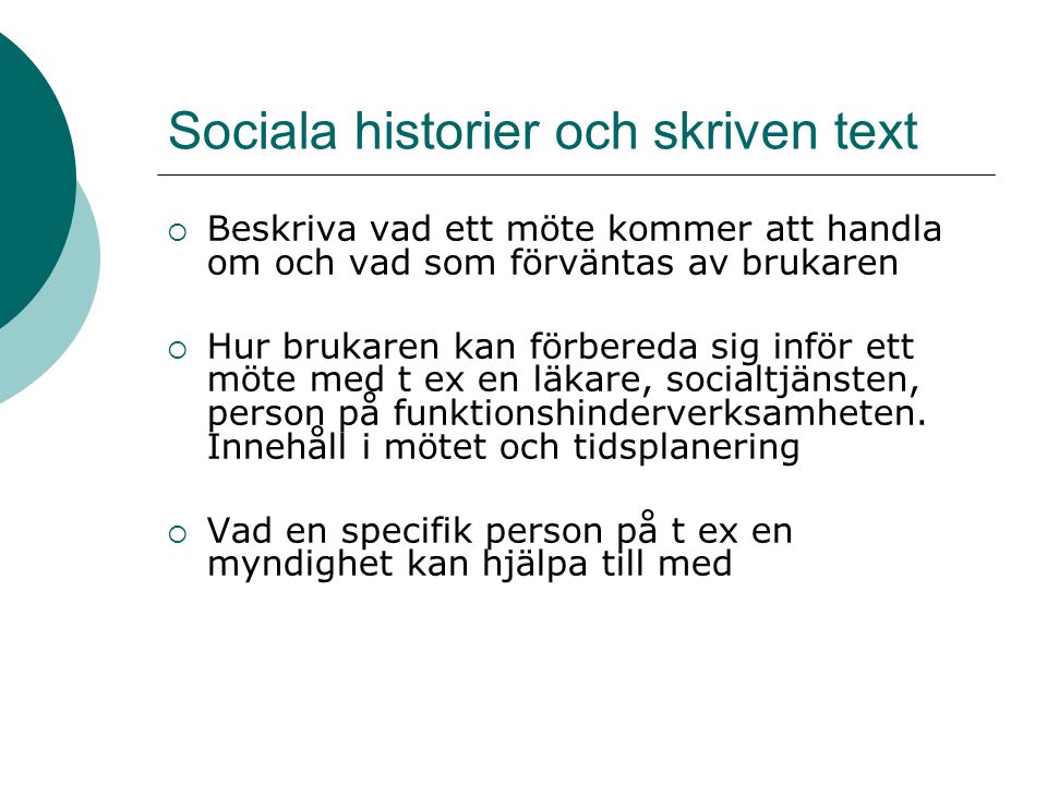 Sociala historier och skriven text