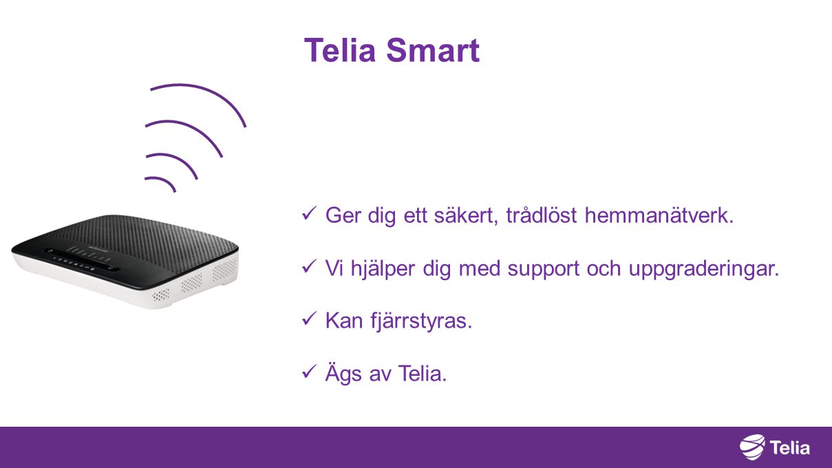 Telia Smart Ger dig ett säkert, trådlöst hemmanätverk.