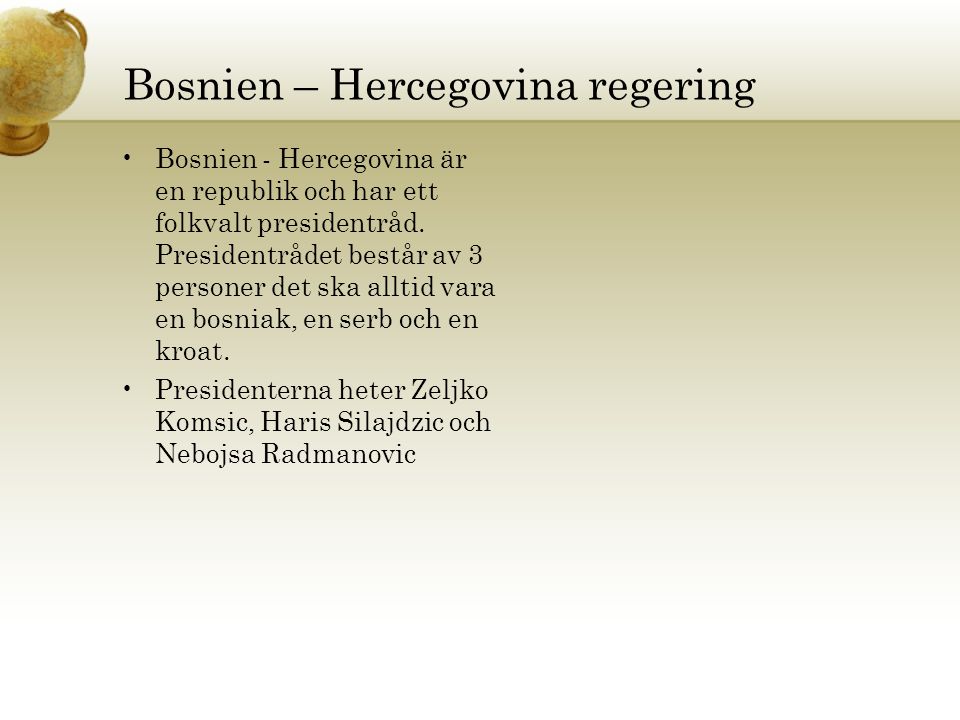 Bosnien – Hercegovina regering